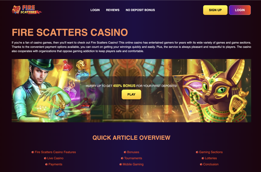 Fire Scatters Casino Review
