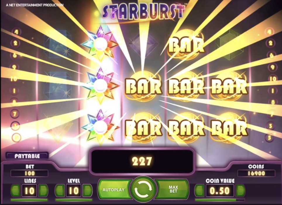 Image of starburst slot gameplay